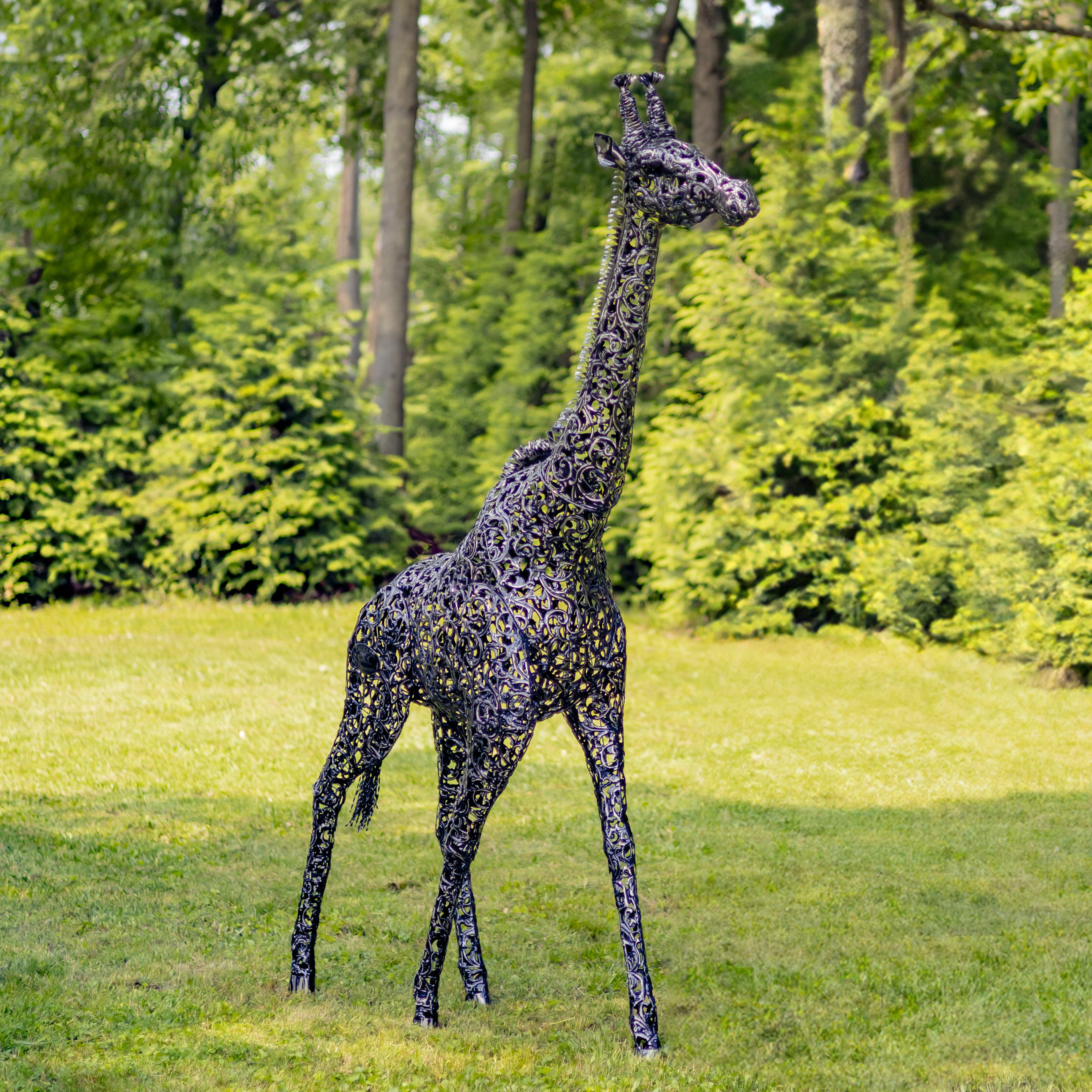 Bloomsbury Market Jaquelin Iron Giraffe Decoration Statue | Wayfair